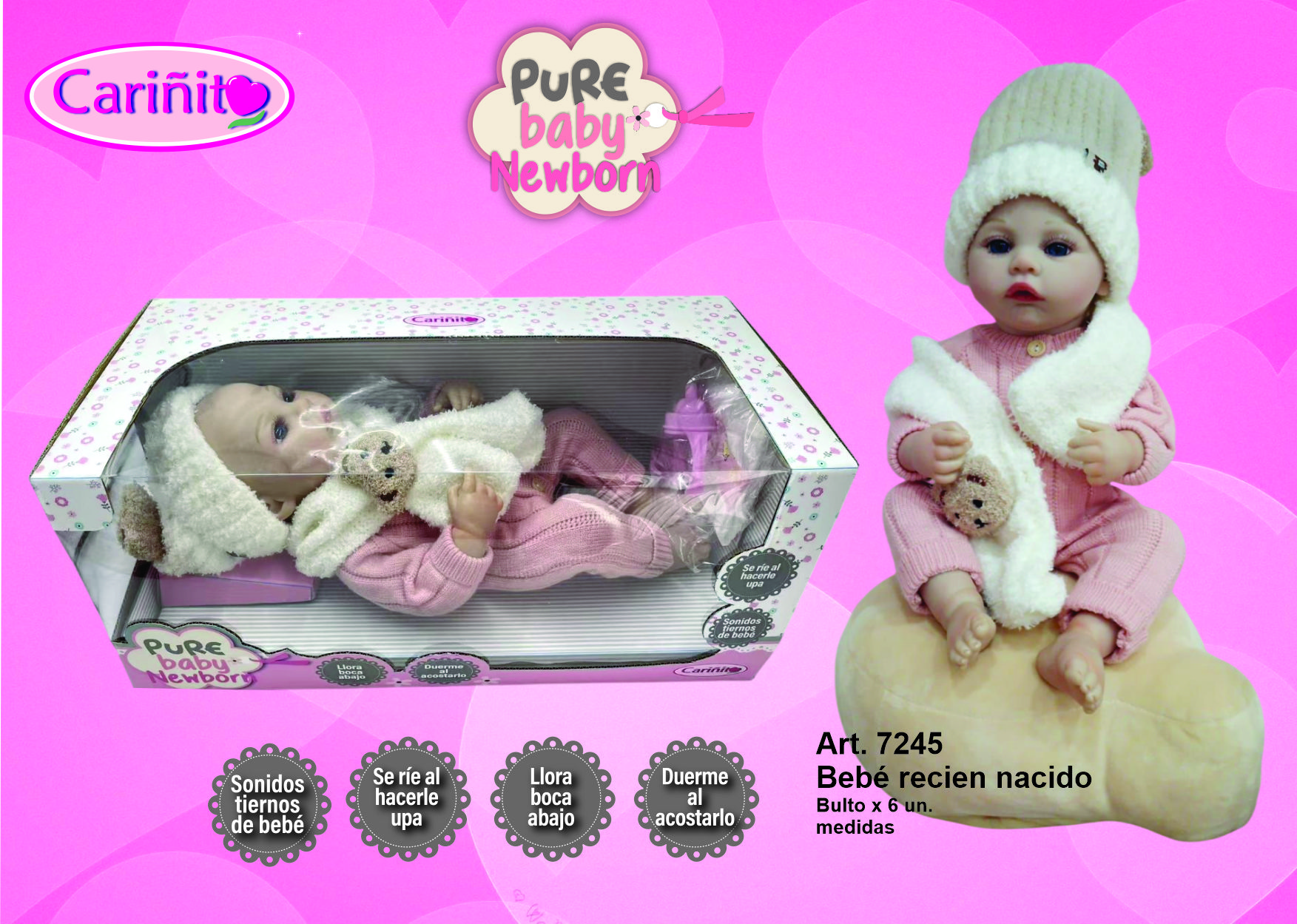 Bebe recien nacido Reborn Juguetech 7245